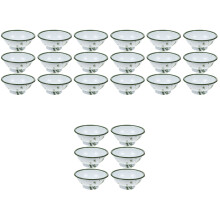 24Pcs Olive Green Vintage Enamel Mixing Bowls Rice Soup Salad Bowls