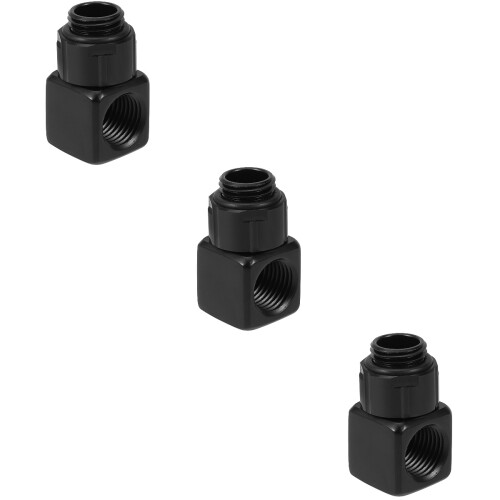 3Pcs Lightweight Black Brass Water Cooling System Rotary Connectors