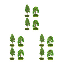 12Pièces Mini Arbres Plastique Vert Pour Scènes Train Diorama