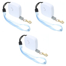 3Pièces Laisse Chien Rétractable En Nylon Blanc Avec Sangle Poignets