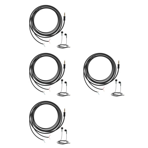 4Pcs Replacement Earphone Wire Black Durable Tpe Headset Repair Cable