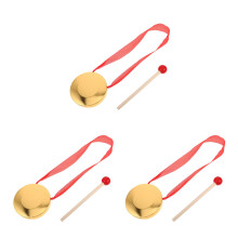 3St Koperen Kindergong Set Mini Percussie Muziekinstrument Met Mallet
