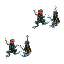 4Pcs Lifelike Blue Iron Frogs Hanging Decor Rustic Home Wall Art