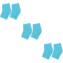 3Pairs Sky-Blue Compact Heel Socks Soft Support for Dry Cracked Heels