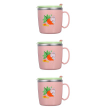 3Pcs Stainless Steel Pink Toddler Straw Cups Easy Clean Kid-Friendly