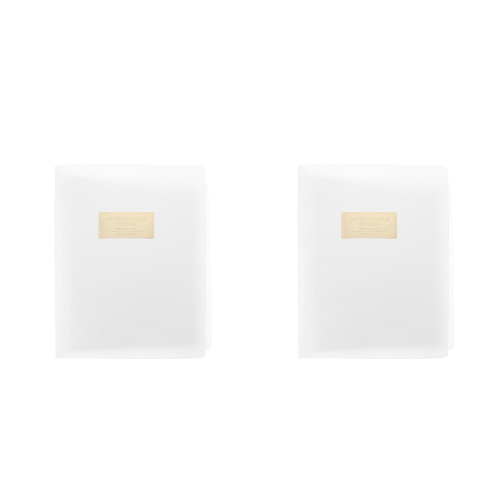 Solustre 2Pcs Nail Decal Collecting Album Dual Grid Transparent Storage Book