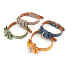 Collier Vert Pour Animaux En Tissu Avec Cloche, Accessoire Mode