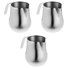 3Pcs Stainless Steel Espresso Milk Frothing Pitcher Coffee Pot Silver