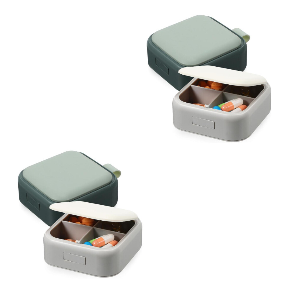 Happyyami 4Pcs Portable Assorted Color Pill Case Set Travel Pill Organizer