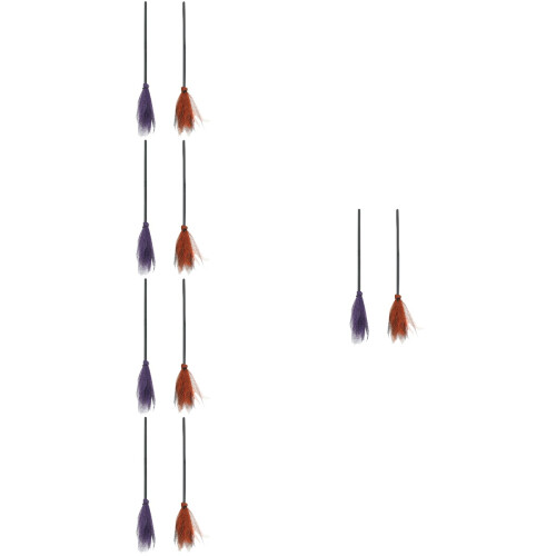 10Pcs Practical Plastic Witch Broom with Smooth Grip for Costume Use