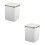 2Pcs Small White ABS Desk Organizer Mini Trash Can with Cover 7