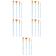 20Pcs Wear-Resistant Sky-Blue Paint Brushes for Acrylic & Watercolor