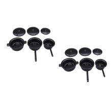 6Pcs Dollhouse Black Mini Kitchen Accessories Alloy Pots and Pans Set