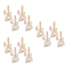 12Sets Beige Wooden Kids Guitar DIY Paintable Toddler Music Instrument