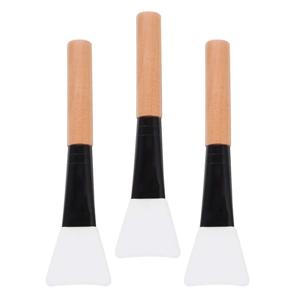 Ohphcall 3Pcs Silicone Facial Mask Brushes Multi-Color Soft Head For Home Use