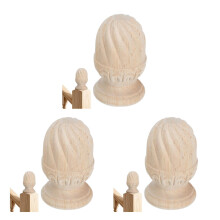 3Pcs Decorative Khaki Wood Balusters for Home Staircase Handrail Posts