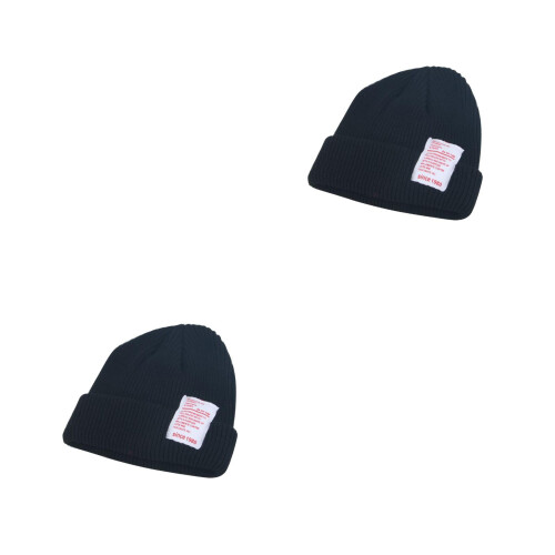 2Pièces Bonnet Noir Tricoté Bébé Pour Photos 1