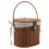 Brown Handwoven Basket with Lid Handle for Fruit Storage 1