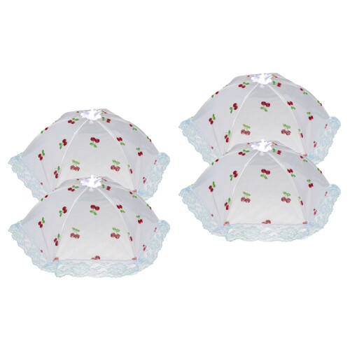 4Pcs Mesh Dish Covers Foldable Food Tents for Dining Table Use