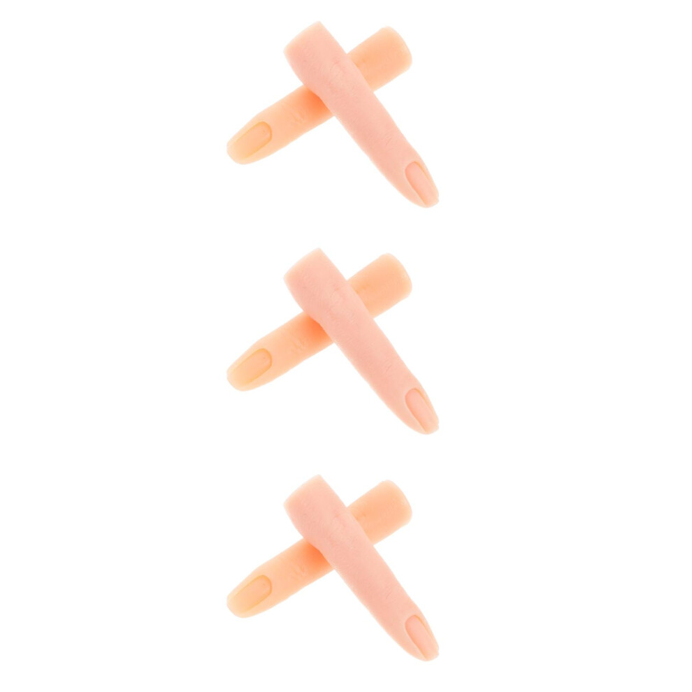 Villcase 6Pcs Silicone Nail Practice Fingers Realistic Flexible Mannequin Hand