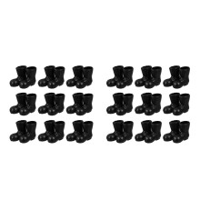 18Pairs Black Mini Santa Boots Plastic Doll Accessories for Christmas