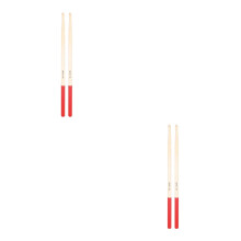 2Pairs Red Wood Drumsticks Comfortable Grip Drum Sticks for Adults