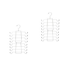 2Pcs Space Saving 8-Layer Bra Holder Organizer Silver Stainless Steel