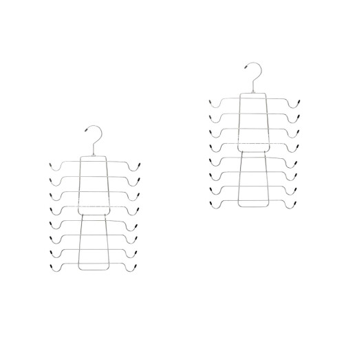 2Pcs Space Saving 8-Layer Bra Holder Organizer Silver Stainless Steel