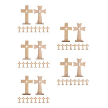 50Pcs Beige Wooden Crosses Rustic Home Tabletop Prayer and Altar Decor