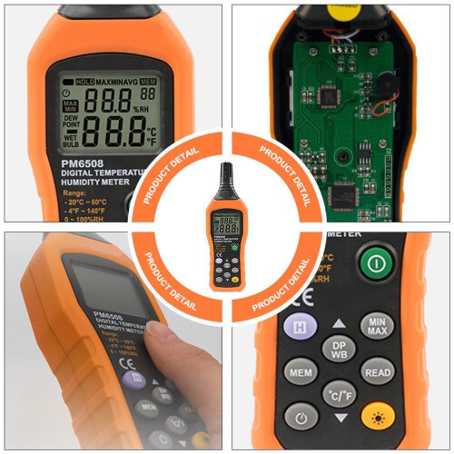 2Sets Hand Thermometer Humidity Measuring Tool Assorted Color Durable 2
