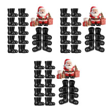 150Pcs Delicate Black Pe Miniature Santa Claus Boots Home Decoration