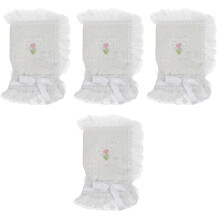 4Pcs White Lace Book Covers Lightweight Protective Sleeves