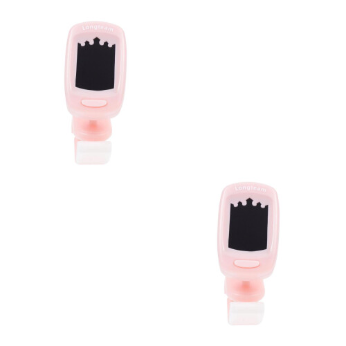 2Pcs Portable Pink ABS Guitar Tuner Clip Durable Multi-Instrument Tool