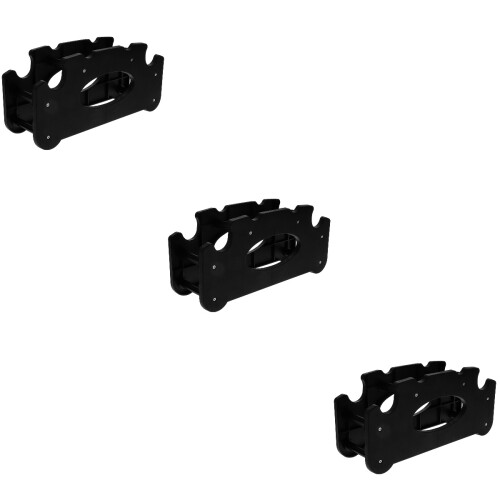 3Pcs Heavy Load Plastic Dumbbell Rack Black for Gym Storage