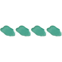 4Pcs Blue Ceramic Leaf Shaped Food Serving Plates for Parties