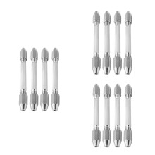 12Pcs Silver Double-Ended Pin Vise Hand Drill for Jewelry Watch Repair