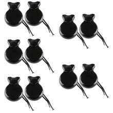5Pairs Kids Wooden Castanet Toys Black Finger Instruments for Rhythm