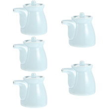 5Pcs Small Sky-Blue Ceramic Vinegar and Soy Sauce Dispensers
