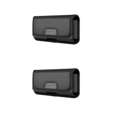 2Pcs Portable Black Nylon Belt Clip Pouch for Phone and Tools
