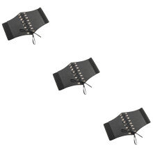 3Pcs Stylish Black Wide Lace Waist Belt Tie for Dress and Skirt
