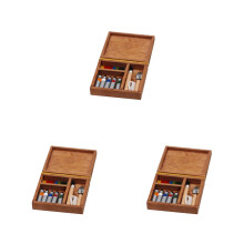 3Pcs Wooden Watercolor Paint Set Gouache Miniature Decoration Assorted