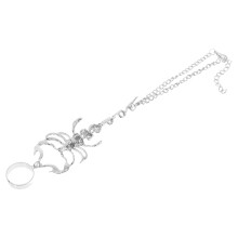 5Pcs Silver Chain Rings for Women Scorpion Ring Bracelet Hand Chain