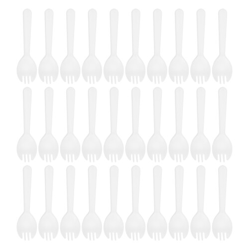 500Pcs Multipurpose White Plastic Dessert Fork and Spoon Combo