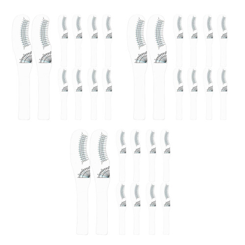 30Pcs Durable Plastic Lash Measuring Rulers Eyelash Curling Kit