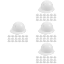 80Pcs White Mini Dolls Construction Hats Plastic Durable Design