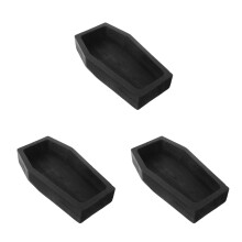3Pcs Solid Wood Coffin Tray Black Rustic Party Food Serving Board