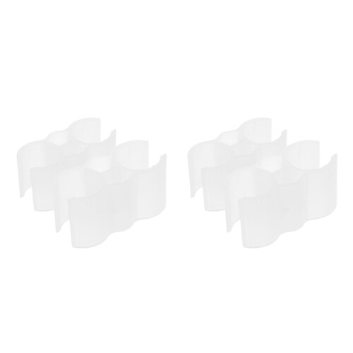 4Pcs Wall Mount Broom Holder Plastic Double Pipe Clamps White Sturdy