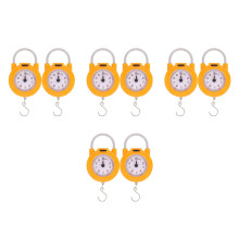 4Pairs Yellow Portable Hanging Scale Lightweight Spring Hook Home Use