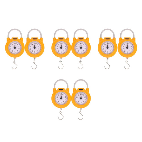 4Pairs Yellow Portable Hanging Scale Lightweight Spring Hook Home Use