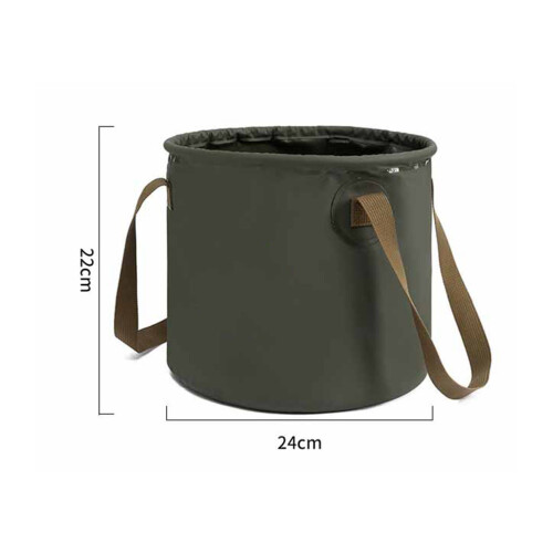 2Pcs Collapsible Bucket Green PVC Lightweight Foldable Water Container 1